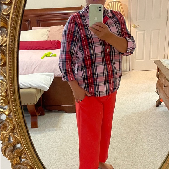 J. Crew Vibrant Red Cropped Pants - Picture 1 of 5